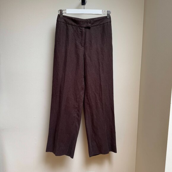 Loro Piana 100% Linen & Silk Lined Wide Leg Trousers - Picture 1 of 13
